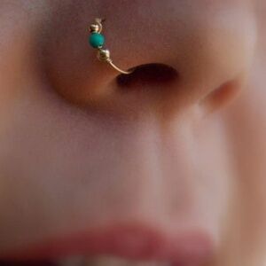 **BETHANIE* Gold x Teal Body Jewelry Ear/Nose Clip